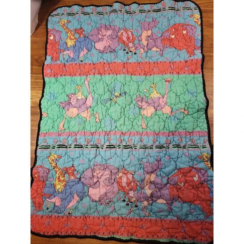 Vtg 1990s Disney Lion King Toddler Bed Baby Crib Blanket Comforter Simba 39 X 51